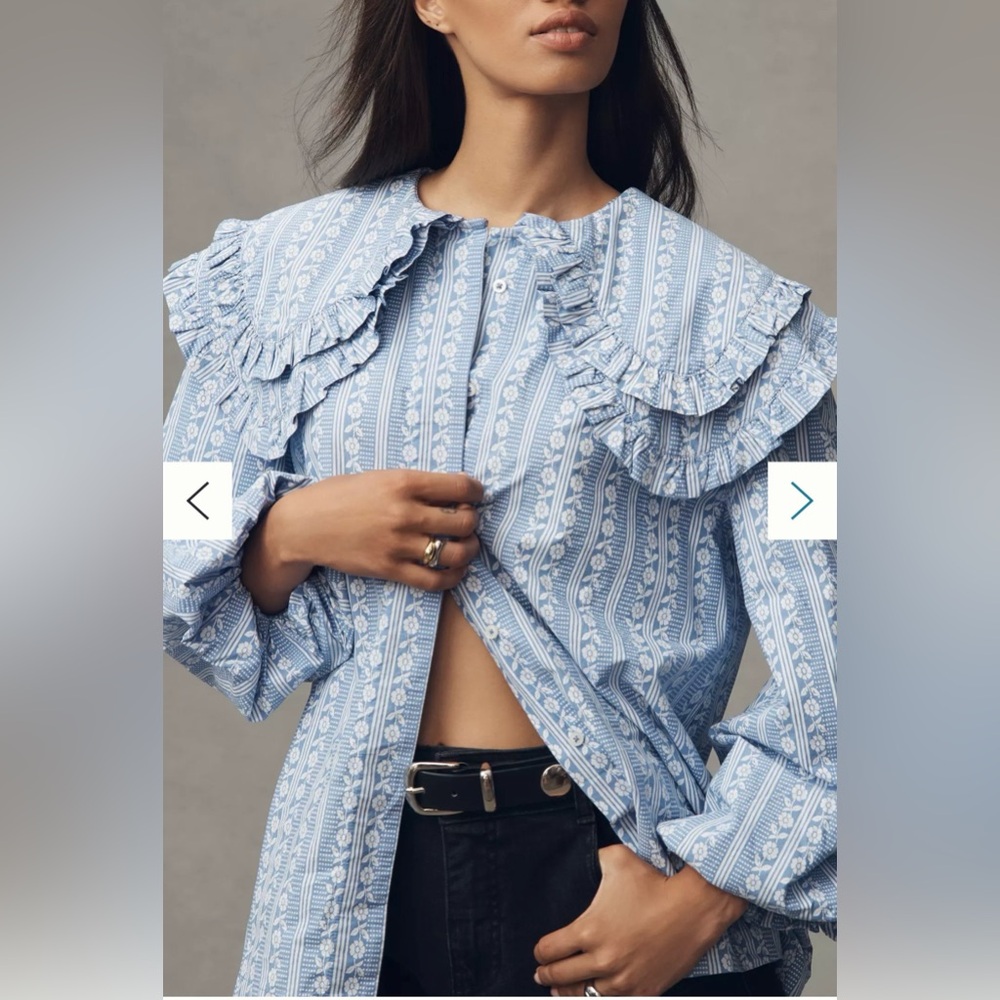 Damson Madder Lois Double Collar blouse - Picture 8 of 10